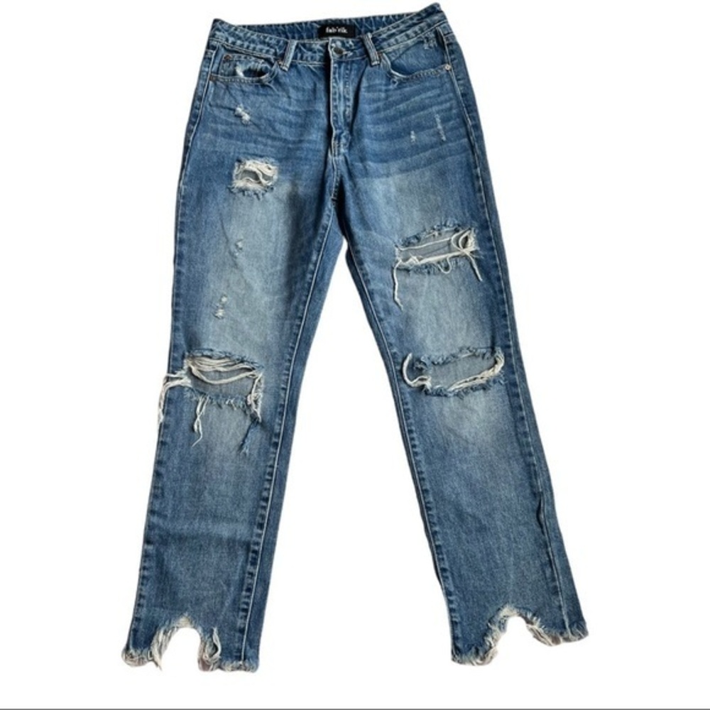 fab'rik High Rise Distressed Blue Jeans